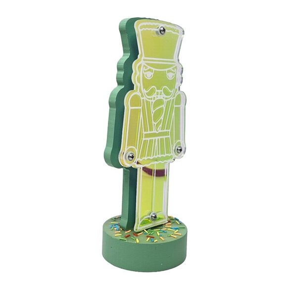 Green Acrylic Christmas Nutcracker with Sprinkles - Picture 2 of 5